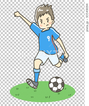 足球運動員插畫拍攝場景 93549094