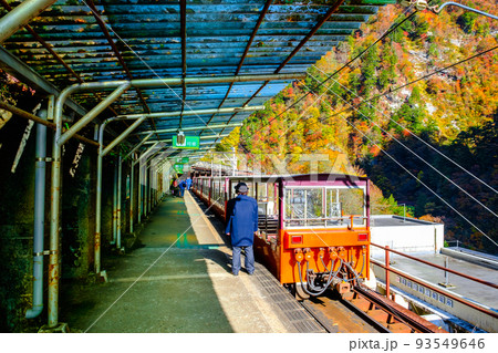 黒部峡谷トロッコ電車（秋）：欅平駅 93549646