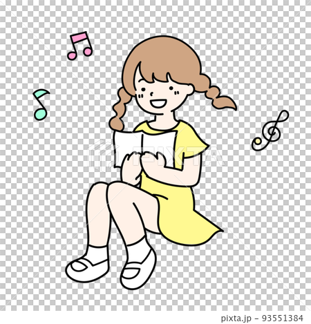 孩子們唱歌 兒童插畫 音符 孩子們唱歌 兒童插畫 音符 93551384