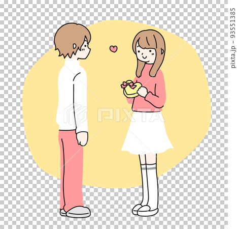 男人和女人的情人節插圖巧克力 93551385