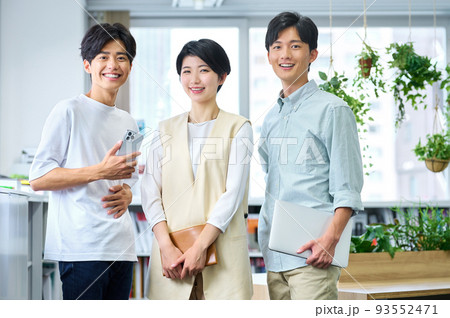 オフィスでミーティングする若いITエンジニアのビジネスチーム 93552471