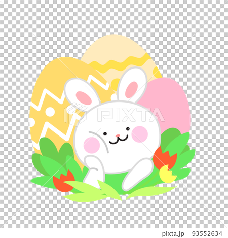 Easter bunny with eggs icon Easter bunny with eggs icon 93552634