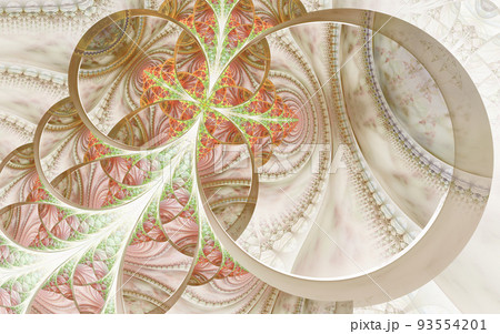 Multicolor beautiful fractal flower on gray background. Computer generated graphics 93554201