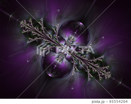 Abstract mandala or flower - computer-generated image. Fractal art: 93554204