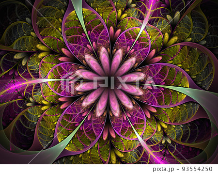 Fantasy fractal floral design. Digital art. 93554250
