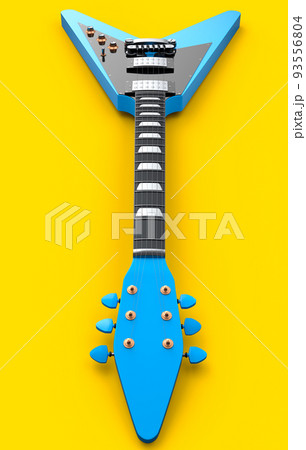 Close-up Electric acoustic guitar isolated on yellow background. Close-up Electric acoustic guitar isolated on yellow background. 93556804