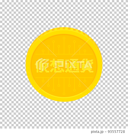 Coin with virtual currency characters stamped - Image material for crypto assets/tokens Coin with virtual currency characters stamped - Image material for crypto assets/tokens 93557728