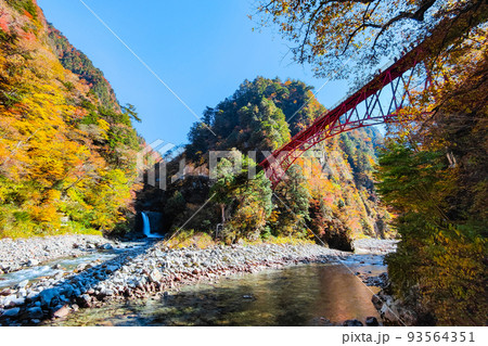 黒部峡谷(秋):奥鐘橋 黒部峡谷(秋):奥鐘橋 93564351