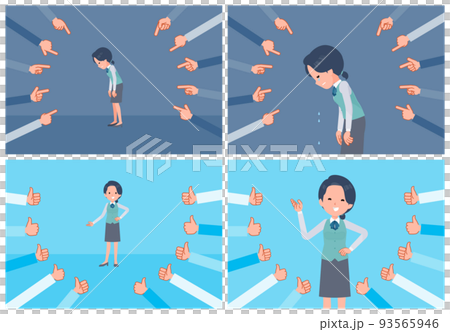 評価をうける事務員女性のセット 評価をうける事務員女性のセット 93565946