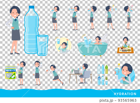 Set of clerk women drinking water 93565963