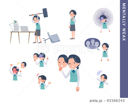 精神的に弱っている事務員女性のセット 93566243