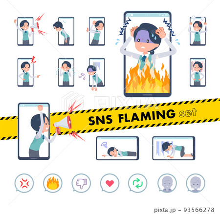 SNS炎上に関する事務員女性のセット 93566278