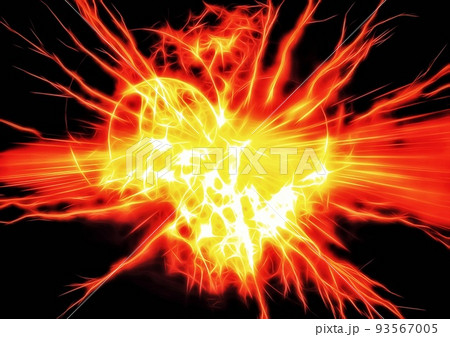 ハートの形に燃え上がる火炎のイラスト 93567005