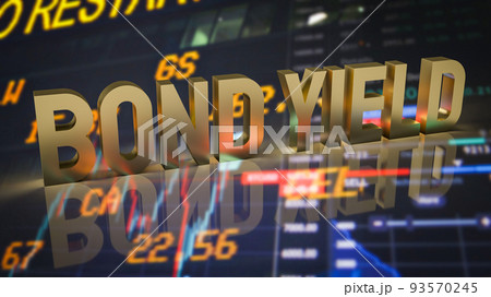 The  bond yield gold text for business concept 3d rendering 93570245