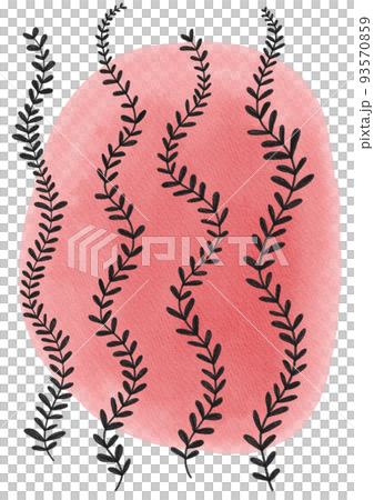 粉紅色背景與黑葉插圖 粉紅色背景與黑葉插圖 93570859