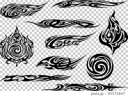 Tribal art tattoos set with Maori ethnic elements 13381948 Vector Art at  Vecteezy