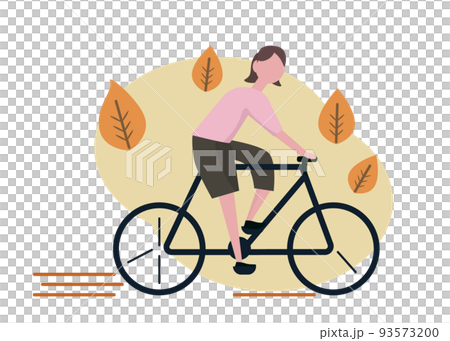 秋のサイクリング 自転車に乗る女性 背景透過 透過png 秋のサイクリング 自転車に乗る女性 背景透過 透過png 93573200