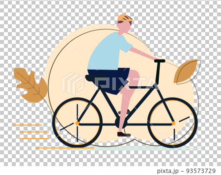 Child cycling in autumn Boy riding a bicycle Background transparent illustration Child cycling in autumn Boy riding a bicycle Background transparent illustration 93573729