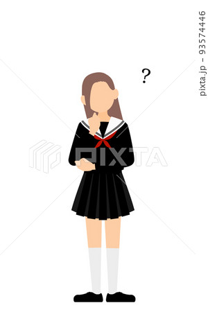 セーラー服を着た女子生徒、疑問を持つ 93574446