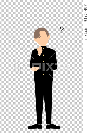 一個穿校服的男學生有一個問題 一個穿校服的男學生有一個問題 93574497