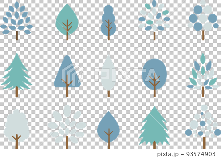 Tree icon set winter 93574903