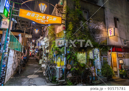 日本の東京都市景観　歌舞伎町・花園交番通りからゴールデン街などを望む 93575781