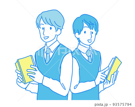 ライバル、友達のイメージイラスト - 高校生・長袖・ベスト 93575794