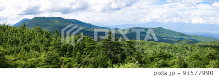 夏の北八ヶ岳　『高見石』山頂からの風景　北八ヶ岳の山々を望む 93577990
