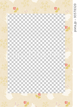 2023年新年賀卡雪兔和紅果 93578320