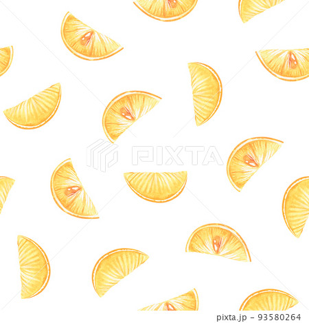 Lemon slices seamless pattern. Watercolor illustration. Isolated on a white background 93580264