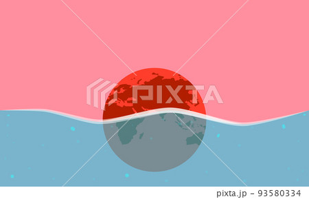 global warming. swimming earth. hot planet. vector illustration esp10 global warming. swimming earth. hot planet. vector illustration esp10 93580334