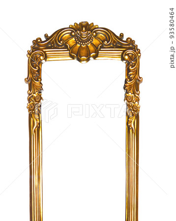 Rectangular empty wooden and gold gilded ornamental frame 93580464