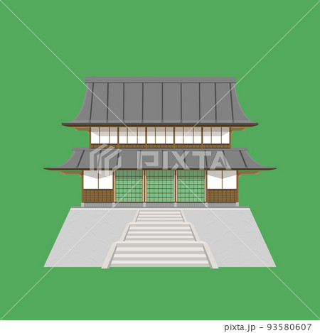 japanese temple 2 floor old style vector illustration eps10 93580607