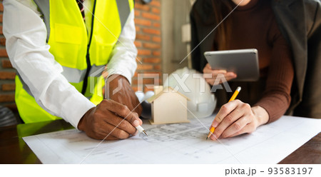 engineer meeting for architectural project. working with partner engineer meeting for architectural project. working with partner 93583197