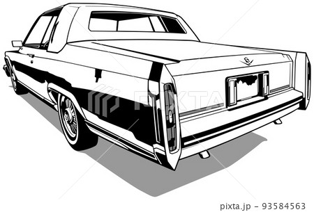 Drawing of a Vintage Car American Limousineのイラスト素材