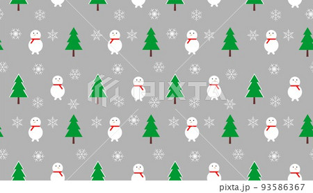 Christmas seamless pattern with snowman, 93586367