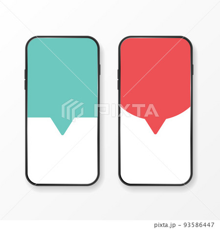 Black mobile phone speech bubbles 93586447