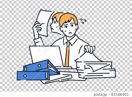 書類を探すビジネスマンのベクターイラスト素材 書類を探すビジネスマンのベクターイラスト素材 93586901