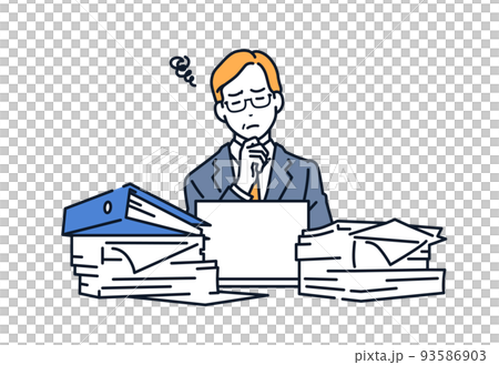 一個不去無紙化的老闆的矢量圖素材 93586903