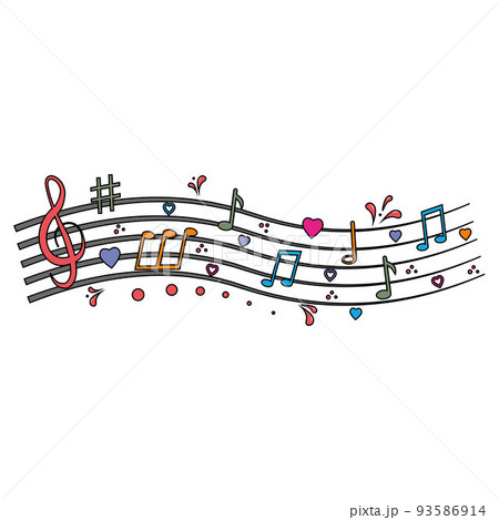 Musical notes, vector isolated illustration 93586914