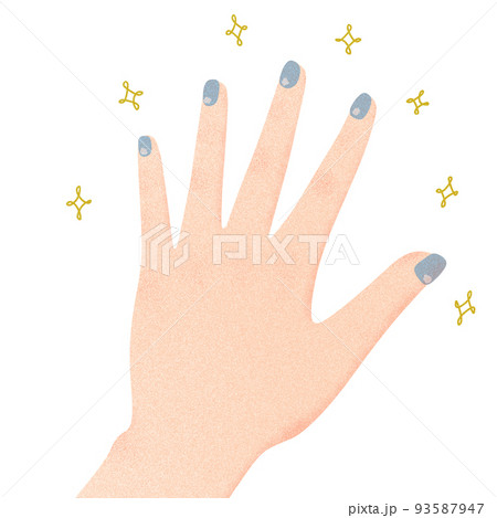 ネイルをした手のイラストのイラスト素材