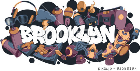 Graffiti Styled Urban Street Art Tagging Design - Brooklyn Graffiti Styled Urban Street Art Tagging Design - Brooklyn 93588197