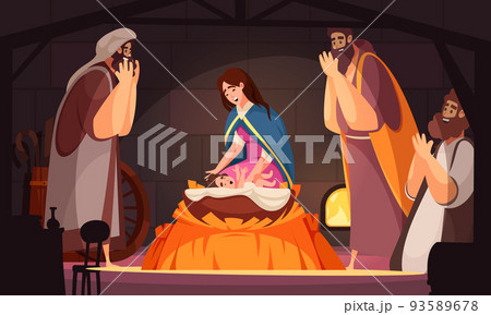 Jesus Birth Cartoon 93589678