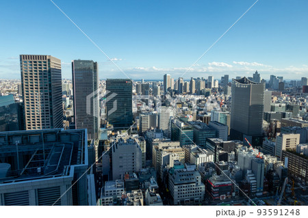 俯瞰 遠景 東京 日本橋 兜町 茅場町 新川 周辺のビル群(2022年1月) 俯瞰 遠景 東京 日本橋 兜町 茅場町 新川 周辺のビル群(2022年1月) 93591248