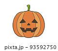 ハロウィン　かぼちゃ　ジャックオーランタンのイラスト 93592750