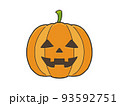 ハロウィン　かぼちゃ　ジャックオーランタンのイラスト 93592751