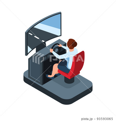 Isometric Driving Simulatorのイラスト素材 [93593065] - PIXTA