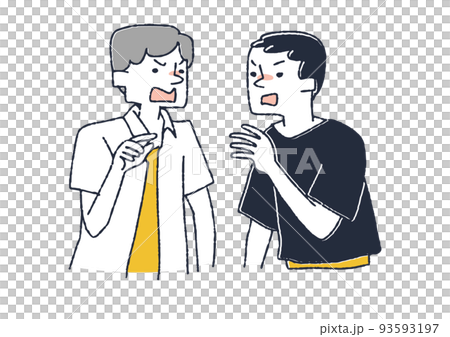激しく言い争う男性　自分の意見を押し付け合い分かり合えない人々 93593197