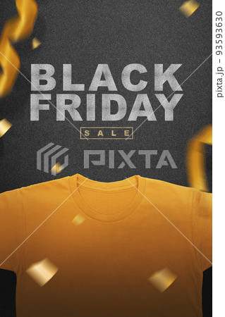 The yellow shirt and Black Friday sale text 93593630