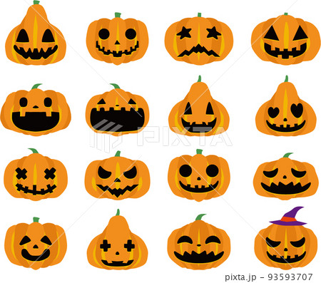 ハロウィンのカボチャセットのイラスト素材 [93593707] - PIXTA